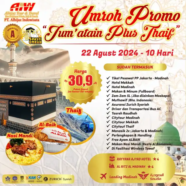 Umroh Plus Thaif 2024 Agts 22 Promo