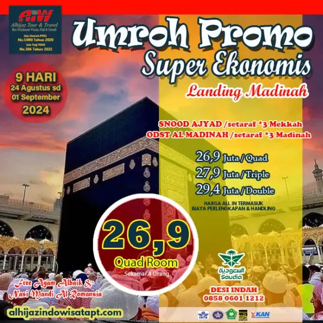 Umroh Promo Super Ekonomis Agustus 2024